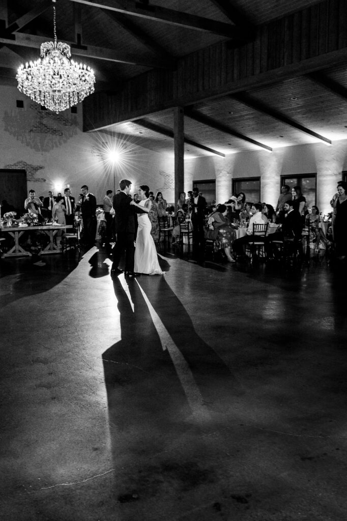 bride and groom first dance at a Texas hill country wedding