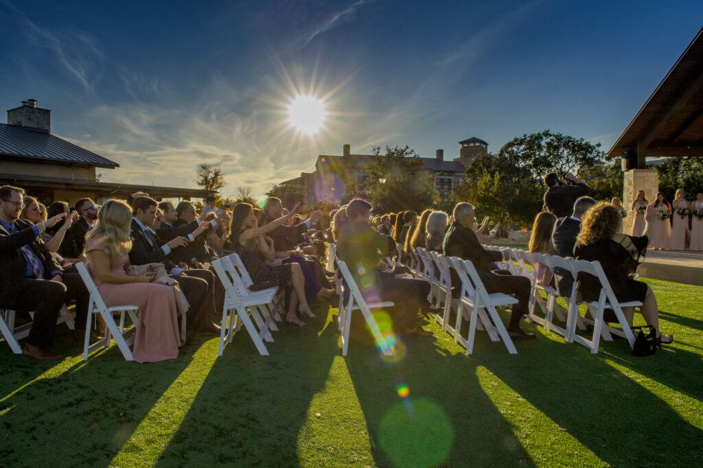 wedding ceremony guests shot by a san antonio wedding photographer