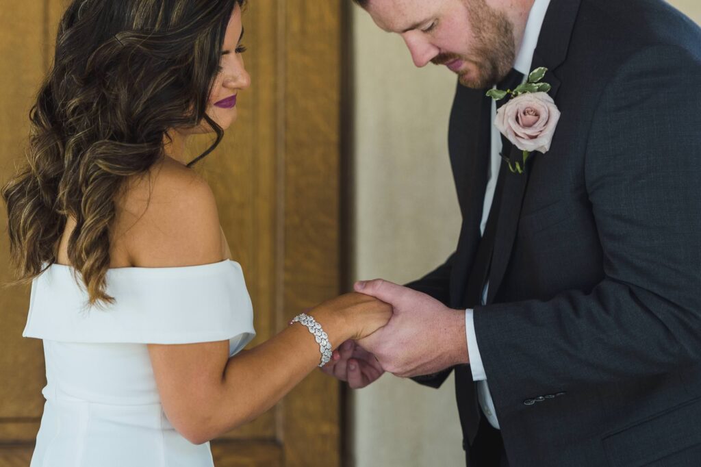 tender moment during a wedding ceremony