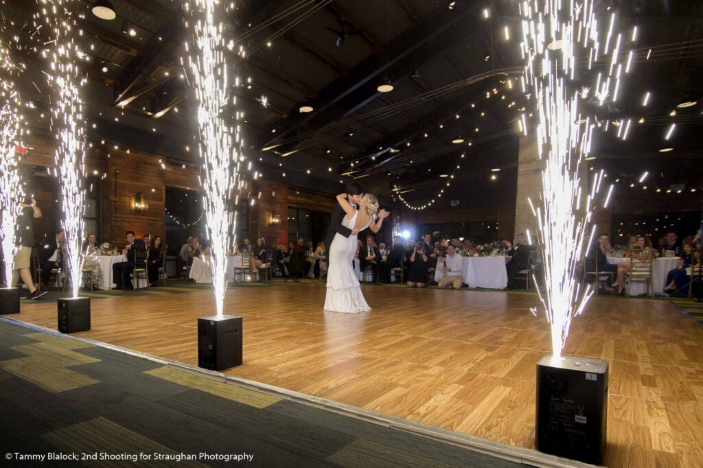 cold sparkers during first dance at JW Marriott wedding reception