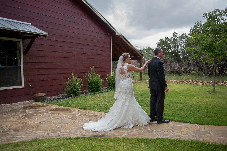 father daughter first look at a wimberley wedding ceremony