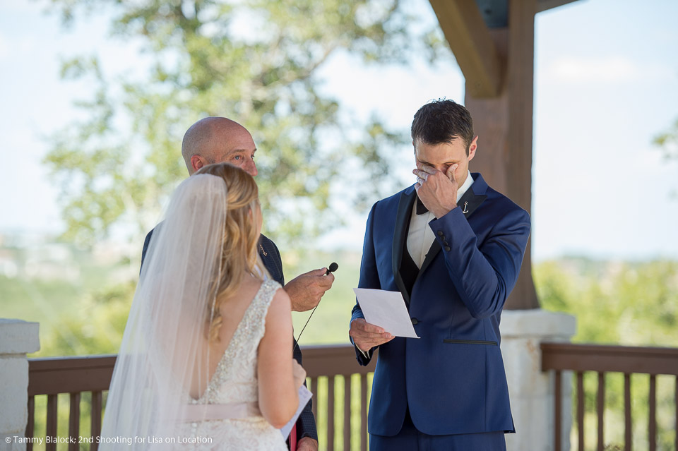 groom getting very emotional on the wedding altar