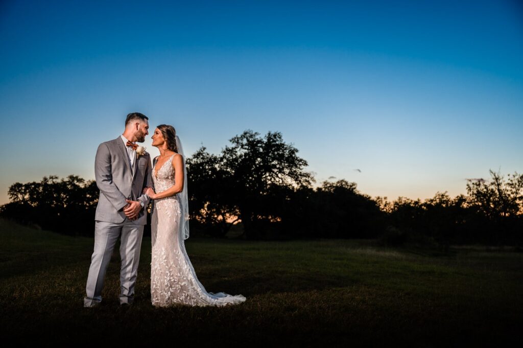 corpus christi bride and groom making romantic portraits on their wedding night